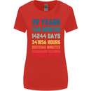 39th Birthday 39 Year Old Womens Wider Cut T-Shirt Red