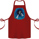 3D Scuba Diver Diving Cotton Apron 100% Organic Maroon