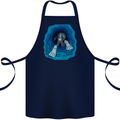 3D Scuba Diver Diving Cotton Apron 100% Organic Navy Blue