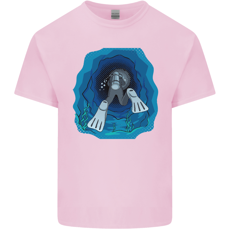 3D Scuba Diver Diving Kids T-Shirt Childrens Light Pink