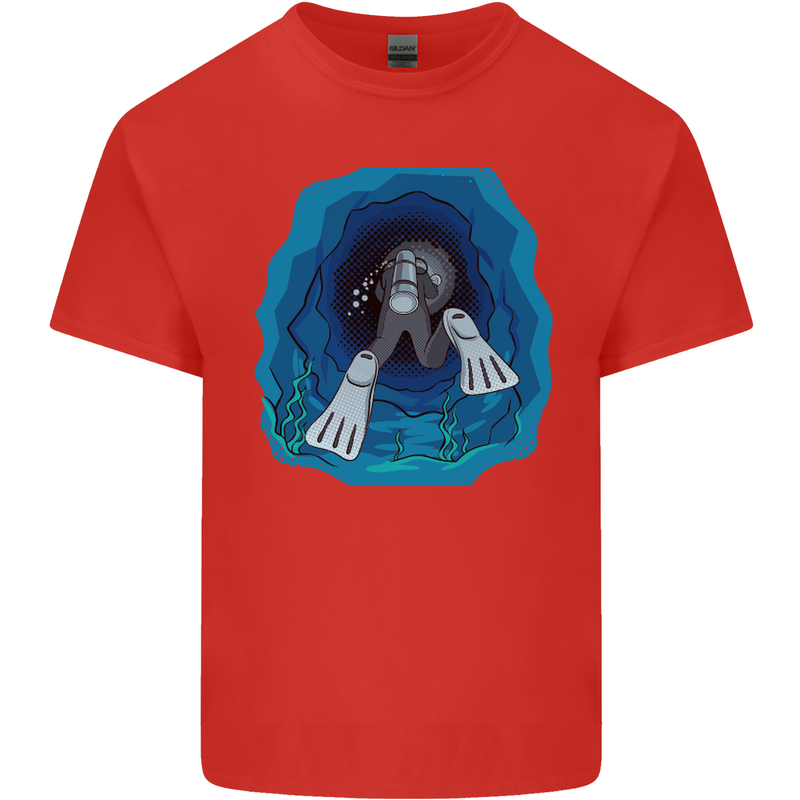 3D Scuba Diver Diving Kids T-Shirt Childrens Red