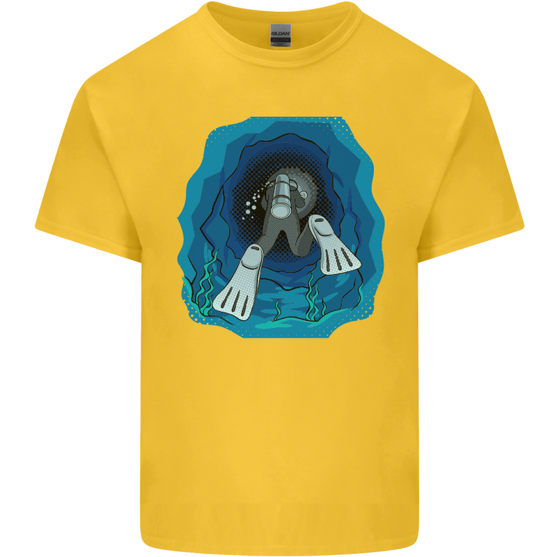 3D Scuba Diver Diving Kids T-Shirt Childrens Yellow