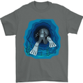 3D Scuba Diver Diving Mens T-Shirt Cotton Gildan Charcoal