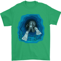 3D Scuba Diver Diving Mens T-Shirt Cotton Gildan Irish Green