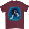 3D Scuba Diver Diving Mens T-Shirt Cotton Gildan Maroon