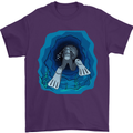 3D Scuba Diver Diving Mens T-Shirt Cotton Gildan Purple
