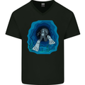 3D Scuba Diver Diving Mens V-Neck Cotton T-Shirt Black