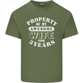 3 Year Wedding Anniversary 3rd Funny Wife Mens Cotton T-Shirt Tee Top Military Green