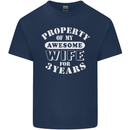 3 Year Wedding Anniversary 3rd Funny Wife Mens Cotton T-Shirt Tee Top Navy Blue