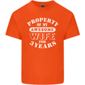 3 Year Wedding Anniversary 3rd Funny Wife Mens Cotton T-Shirt Tee Top Orange