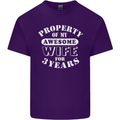 3 Year Wedding Anniversary 3rd Funny Wife Mens Cotton T-Shirt Tee Top Purple