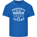 3 Year Wedding Anniversary 3rd Funny Wife Mens Cotton T-Shirt Tee Top Royal Blue