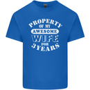 3 Year Wedding Anniversary 3rd Funny Wife Mens Cotton T-Shirt Tee Top Royal Blue