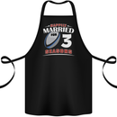 3 Year Wedding Anniversary 3rd Rugby Cotton Apron 100% Organic Black