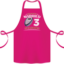 3 Year Wedding Anniversary 3rd Rugby Cotton Apron 100% Organic Pink
