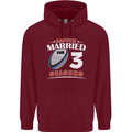 3 Year Wedding Anniversary 3rd Rugby Mens 80% Cotton Hoodie Maroon