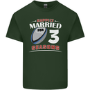 3 Year Wedding Anniversary 3rd Rugby Mens Cotton T-Shirt Tee Top Forest Green