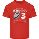 3 Year Wedding Anniversary 3rd Rugby Mens Cotton T-Shirt Tee Top Red