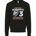 3 Year Wedding Anniversary 3rd Rugby Mens Sweatshirt Jumper Black