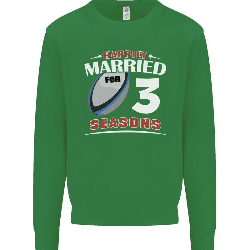 3 Year Wedding Anniversary 3rd Rugby Mens Sweatshirt Jumper Irish Green