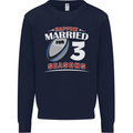 3 Year Wedding Anniversary 3rd Rugby Mens Sweatshirt Jumper Navy Blue