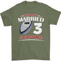 3 Year Wedding Anniversary 3rd Rugby Mens T-Shirt 100% Cotton Military Green