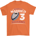 3 Year Wedding Anniversary 3rd Rugby Mens T-Shirt 100% Cotton Orange