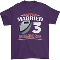 3 Year Wedding Anniversary 3rd Rugby Mens T-Shirt 100% Cotton Purple