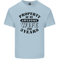 3rd Wedding Anniversary 3 Year Funny Wife Mens Cotton T-Shirt Tee Top Light Blue