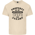 3rd Wedding Anniversary 3 Year Funny Wife Mens Cotton T-Shirt Tee Top Natural