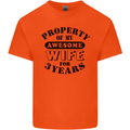 3rd Wedding Anniversary 3 Year Funny Wife Mens Cotton T-Shirt Tee Top Orange