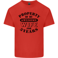 3rd Wedding Anniversary 3 Year Funny Wife Mens Cotton T-Shirt Tee Top Red