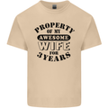 3rd Wedding Anniversary 3 Year Funny Wife Mens Cotton T-Shirt Tee Top Sand