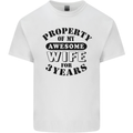 3rd Wedding Anniversary 3 Year Funny Wife Mens Cotton T-Shirt Tee Top White