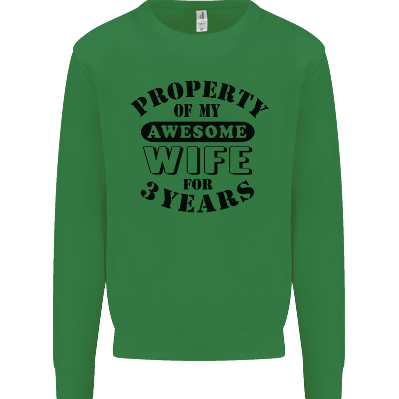 3rd Wedding Anniversary 3 Year Funny Wife Mens Sweatshirt Jumper Irish Green