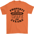 3rd Wedding Anniversary 3 Year Funny Wife Mens T-Shirt 100% Cotton Orange
