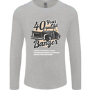 40 Year Old Banger Birthday 40th Year Old Mens Long Sleeve T-Shirt Sports Grey