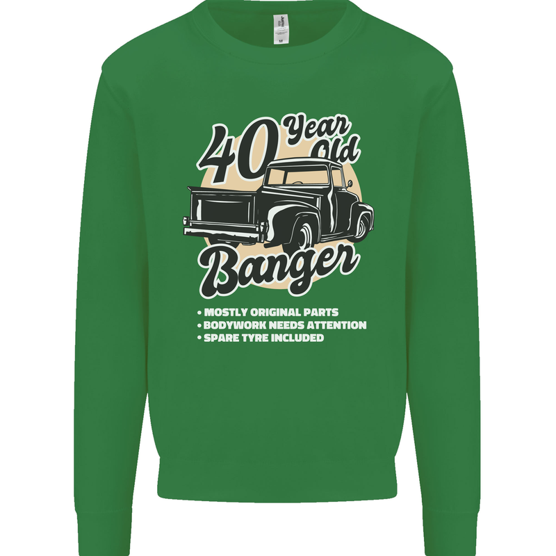 40 Year Old Banger Birthday 40th Year Old Mens Sweatshirt Jumper Irish Green