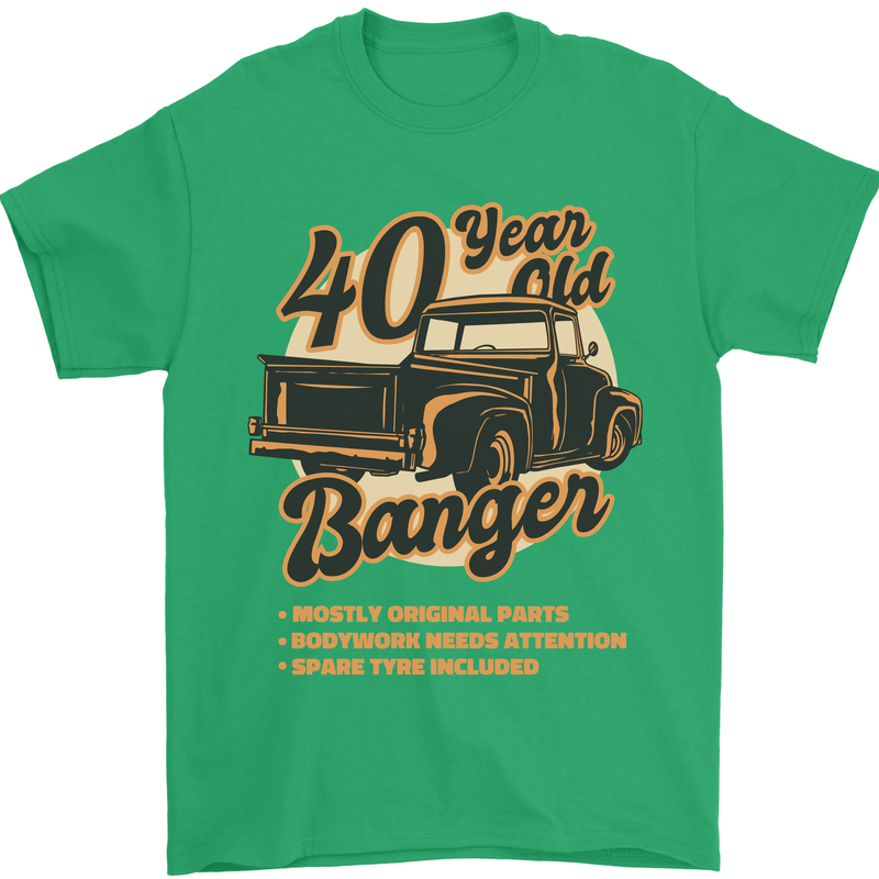 40 Year Old Banger Birthday 40th Year Old Mens T-Shirt 100% Cotton Irish Green