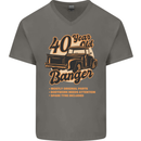 40 Year Old Banger Birthday 40th Year Old Mens V-Neck Cotton T-Shirt Charcoal