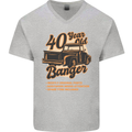 40 Year Old Banger Birthday 40th Year Old Mens V-Neck Cotton T-Shirt Sports Grey