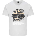 40 Year Old Banger Birthday 40th Year Old Mens V-Neck Cotton T-Shirt White