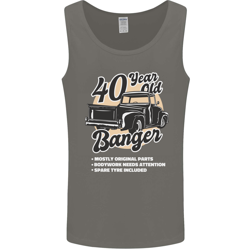 40 Year Old Banger Birthday 40th Year Old Mens Vest Tank Top Charcoal