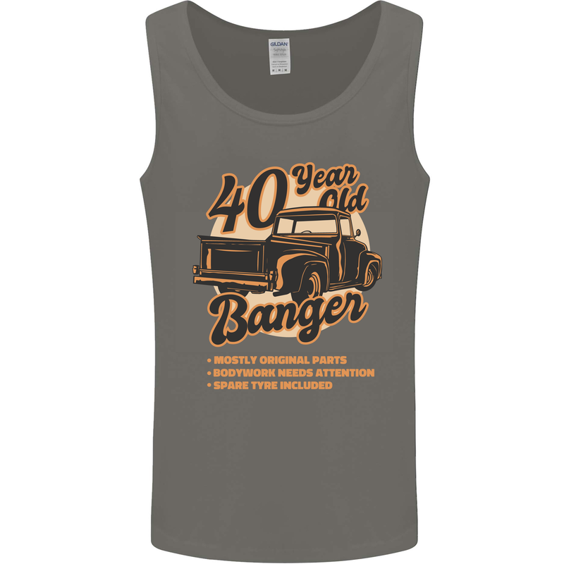 40 Year Old Banger Birthday 40th Year Old Mens Vest Tank Top Charcoal