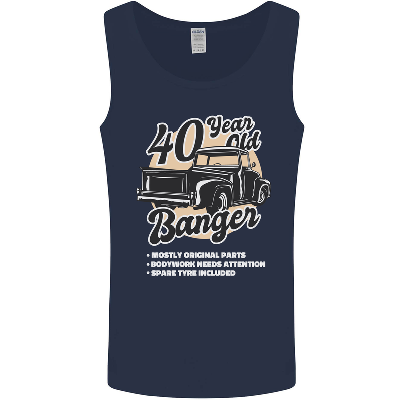 40 Year Old Banger Birthday 40th Year Old Mens Vest Tank Top Navy Blue