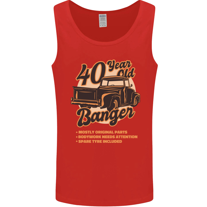 40 Year Old Banger Birthday 40th Year Old Mens Vest Tank Top Red