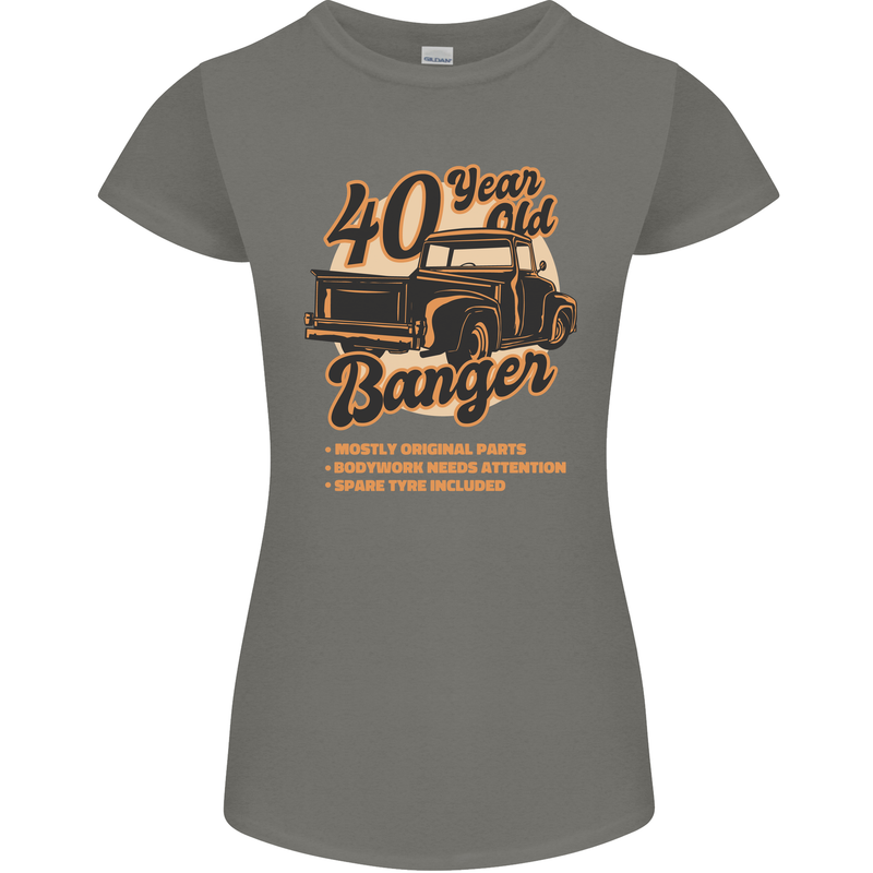 40 Year Old Banger Birthday 40th Year Old Womens Petite Cut T-Shirt Charcoal