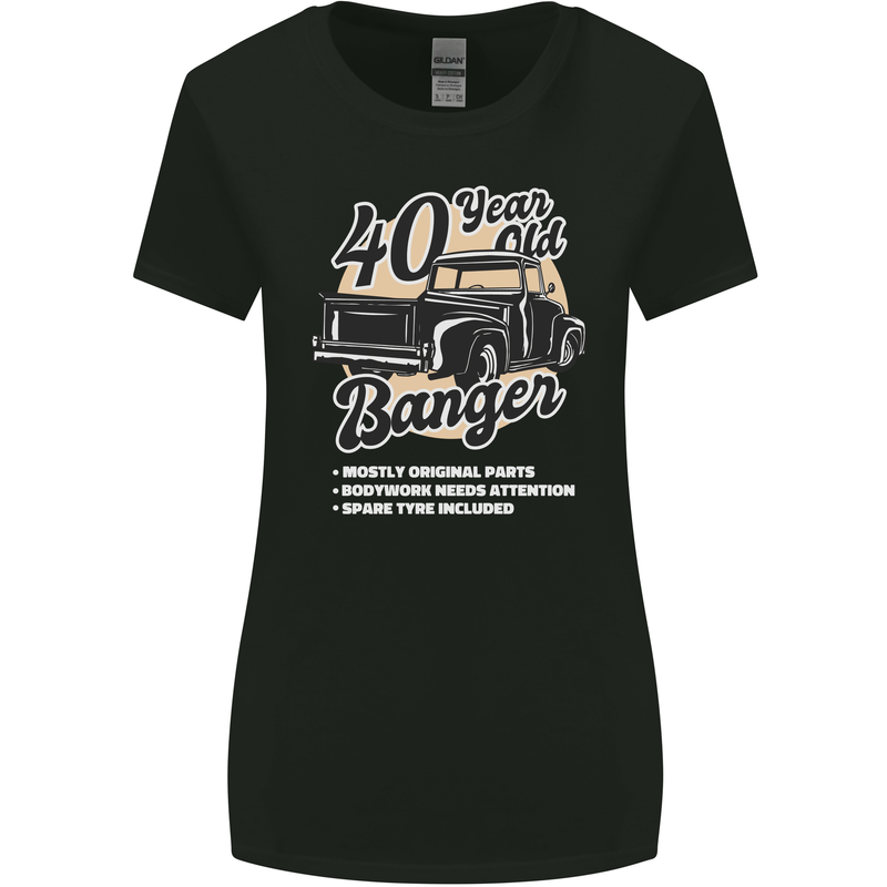 40 Year Old Banger Birthday 40th Year Old Womens Wider Cut T-Shirt Black