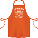 40 Year Wedding Anniversary 40th Funny Wife Cotton Apron 100% Organic Orange