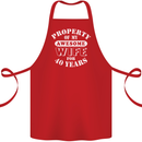 40 Year Wedding Anniversary 40th Funny Wife Cotton Apron 100% Organic Red
